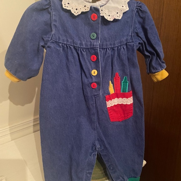 Bundle of 2 Vintage Healthtex Denim Rompers - Picture 3 of 16
